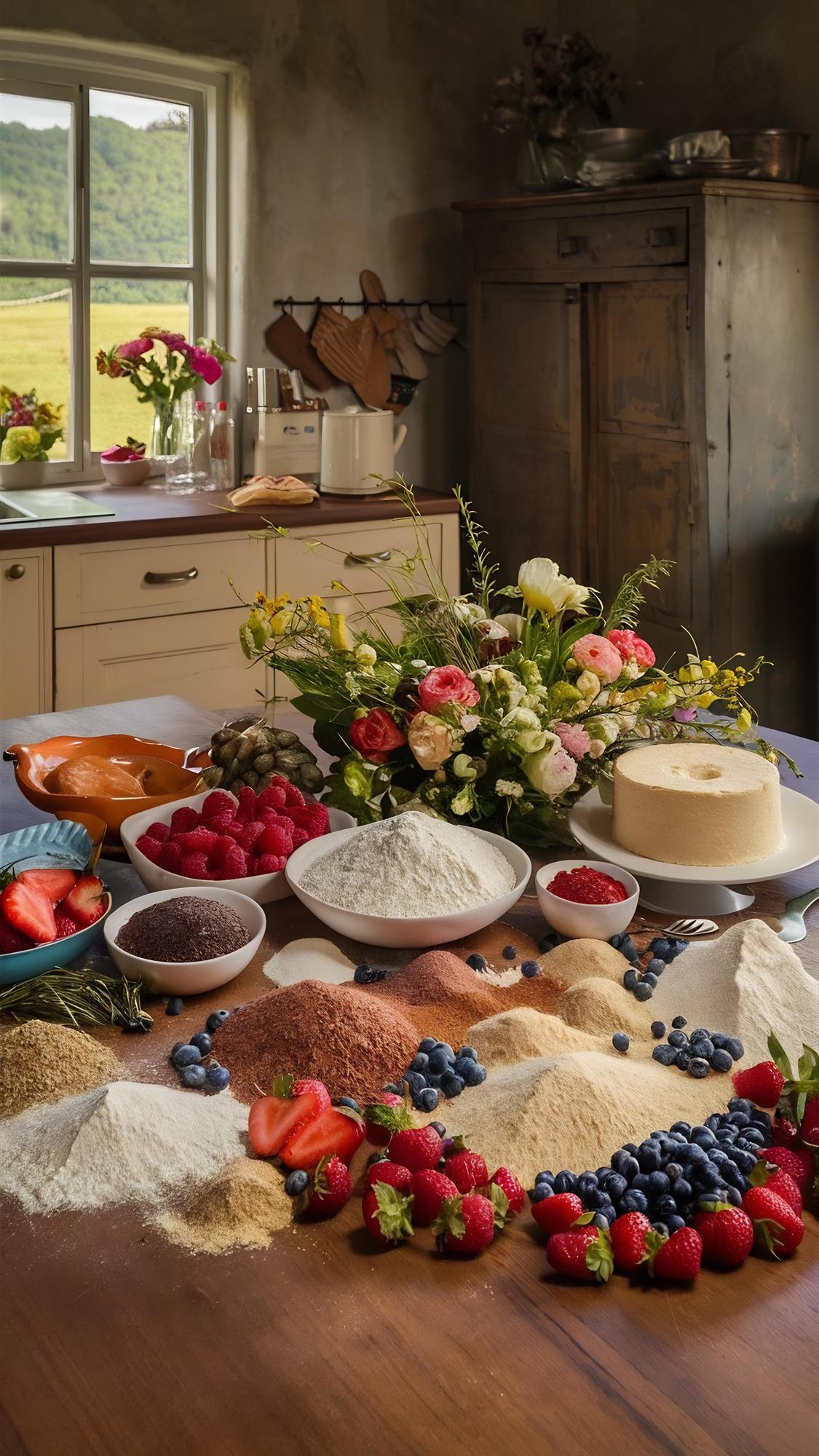 Atölye mutfağında detaylı malzeme gösterimi